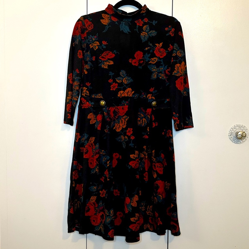 ModCloth Black Floral Mini Dress